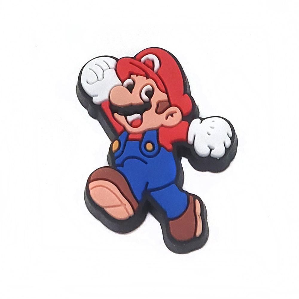 Set charm gắn dép cross MARIO, Nút gắn sticker dép cross trang trí cham 2D hoạt hình CROSS TREND