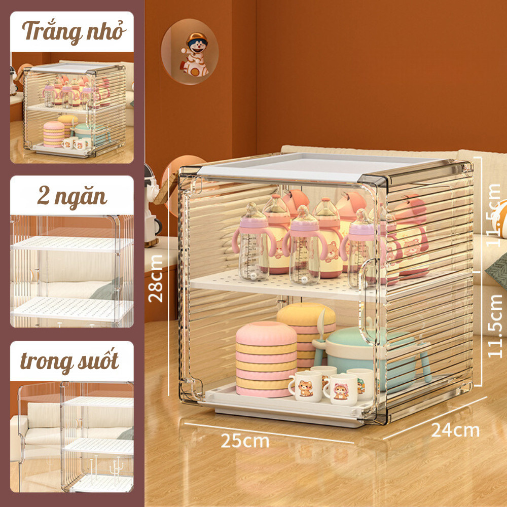 Tủ Đựng Bình Sữa Trong Suốt HomeMate Chống Bụi – Kệ Đựng Ly Cốc, Mỹ Phẩm, Tủ Trưng Bày Mô Hình Đa Năng