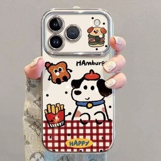 Dành Cho IPhone17 16 15 14 13 12 11 ProMaxXR XSMax 78Plus Dễ thương Red Checker Burger Dog Trường hợp điện thoại