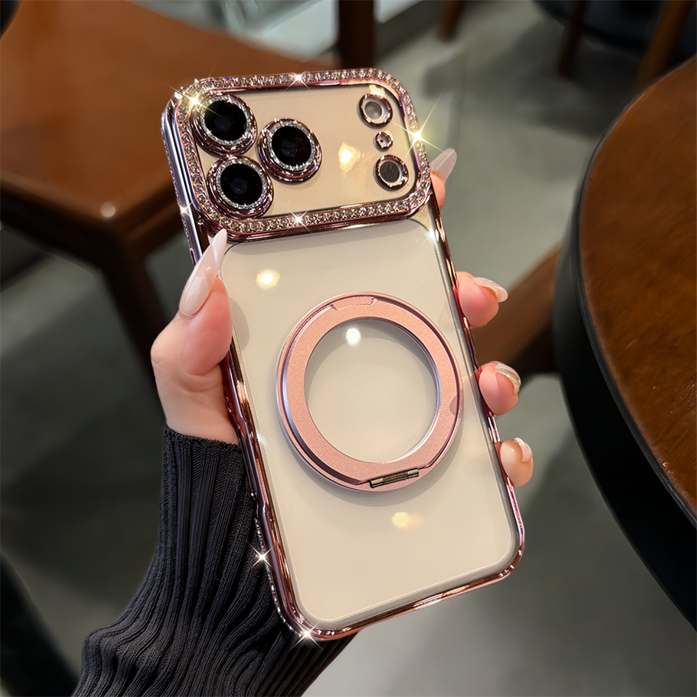 Ốp điện thoại khung từ tính rỗng kim cương Flash cho iPhone 17 Pro Max 16 11 12 13 14 15 pro max Bao gồm tất cả bảo vệ ống kính máy ảnh vỏ mềm Vỏ bảo vệ vỏ điện thoại