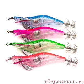 ELE LED Điện Tử Dạ Quang Tôm Mực Topwater Crankbaits Cá Câu Cá Đêm Mực Jig Dụ Bass Wobbler