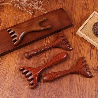 ELBBKG 1 Gỗ Đàn Hương Vàng Tự Nhiên Năm Móng Vuốt Máy Mát Xa Da Đầu Gua Sha Dụng Cụ Ba Scratcher Spa Cầm Tay Kinh Tuyến Massage Lược Chăm Sóc Tóc Mới