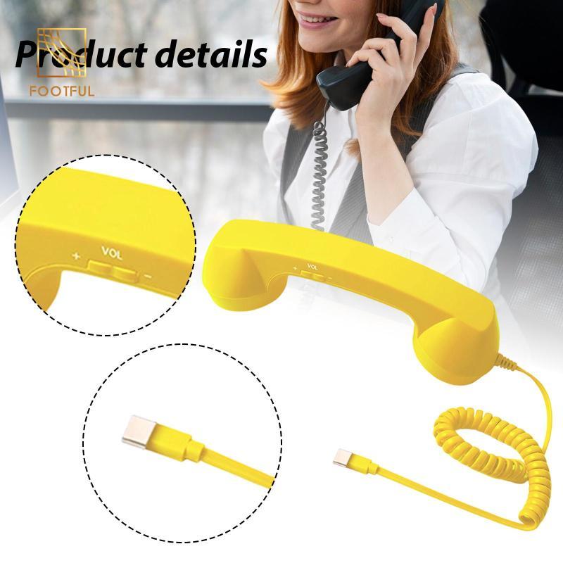 Điện thoại cổ điển Điện thoại cầm tay ABS có dây Cắm micro Loa giảm tiếng ồn