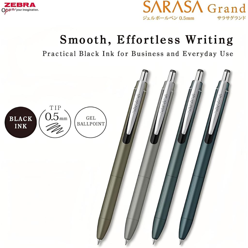 Zebra SARASA GRAND But Gel/0.3+0.5mm/Muc Vintage 21 Mau/Than Nhom/Hang Chinh Hang Nhat Ban