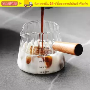 CORALTIDE Ý Espresso Oz Cup, Đo Khắc Cà Phê Khai Thác, Chịu Nhiệt Độ Cao Hai Miệng Sữa Hộp Đựng Nhà