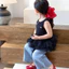 Mùa hè cô gái Vest T-shirt Thời trang Bouffant váy T-shirt