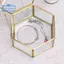 Hộp đựng đồ trang sức cổ điển bằng kính hình học vàng Hộp sắp xếp trưng bày trang sức Hộp trang trí nhà để lưu trữ (Lớn)