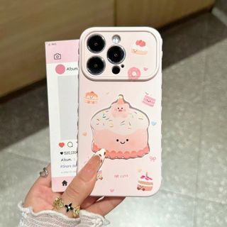 Hoạt Hình Dễ Thương 3D Bánh Trái Tim Tình Yêu Bên Ốp Lưng Điện Thoại iPhone 17Promax 11 12 13 14 15 16 Pro Max 15Plus Silicon Mềm Chống Sốc Nữ Điện Thoại Di Động