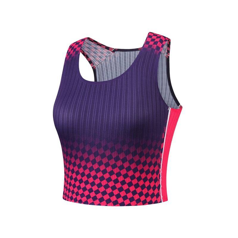 Internet Celebrity Same Style Female Sports Student Competition Marathon Running Track and Field Training Quick-Drying Split Vest Short Elastic hZ9e