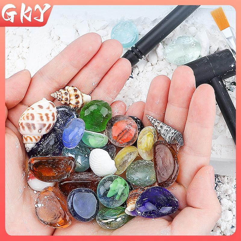 GKY 1 Bộ Đào Đá Quý Cho Kho Báu Khủng Long Hóa Thạch Khai Thác Kho Báu Hộp Mù Trẻ Em Khảo Cổ Học Khai quật Đồ Chơi GKY