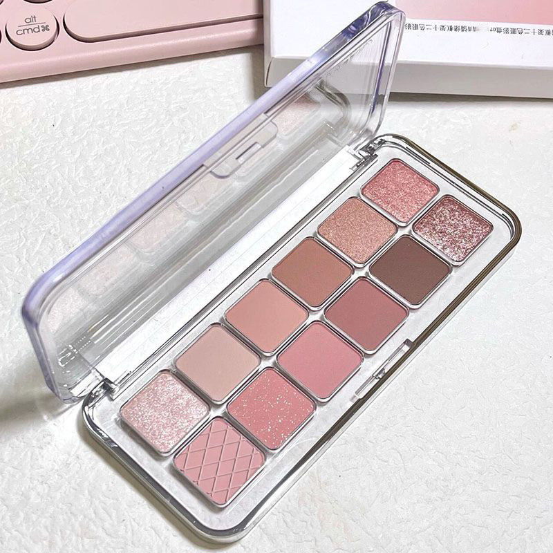 【PALETTE HÀN ĐẲNG CẤP】12 Màu Nude Nhẹ Lì Mịn - Bật Sáng Mắt Xuân Hè, Phù Hợp Tạo Khói, Gọn Nhẹ Mang Đi