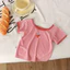 Phiên Bản Hàn Quốc Bé Gái Ice Silk Áo Thun Tay Ngắn Mùa Hè Cổ Vuông Phù Hợp Với Áo 80-130 Size G5BT