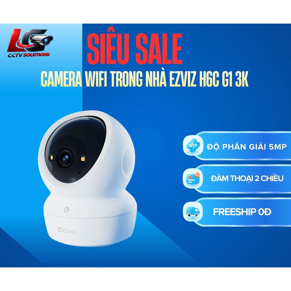 Camera Ezviz H6C PRO 3MP, H6C G1 5MP , H6C-G1-4K chính hãng có màu ban đêm, gọi 1 chạm