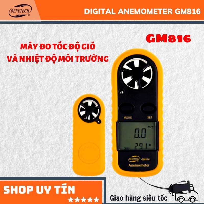 MDG- Máy Đo Tốc Độ Gió 𝗕𝗲𝗻𝗲𝘁𝗲𝗰𝗵 GM816 Đo 0~30m/s