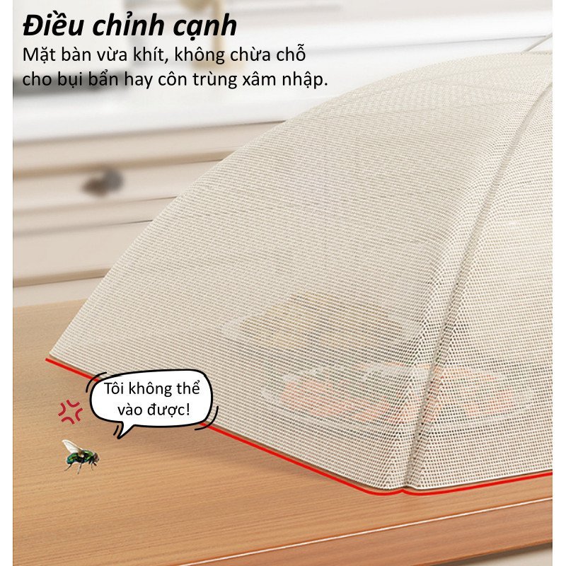 Nắp đậy thức ăn gấp gọn, giặt được, chống côn trùng và nấm mốc, có hình tròn và hình vuông, có thể gấp gọn để cất giữ
