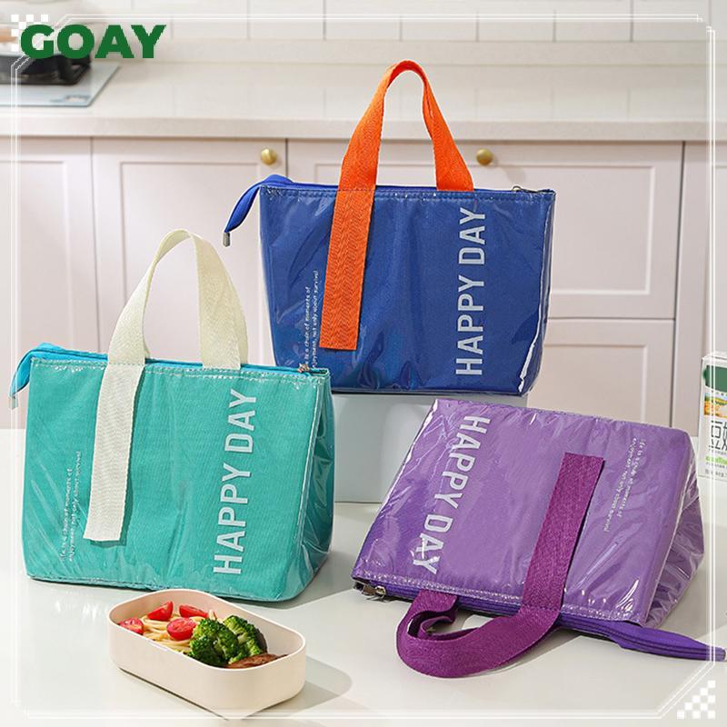 GOAY Túi Ăn Trưa Cách Nhiệt PU Chống Thấm Nước Thời Trang Cách Nhiệt Bento Pa Nhôm Lá Cắm Trại Dã Ngoại Túi Cách Nhiệt Bento Túi Đựng Cơm Trưa VN