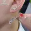 Bông tai lá tweeduj sang trọng với kim cương giả sáng bóng - Trang sức cưới tinh tế