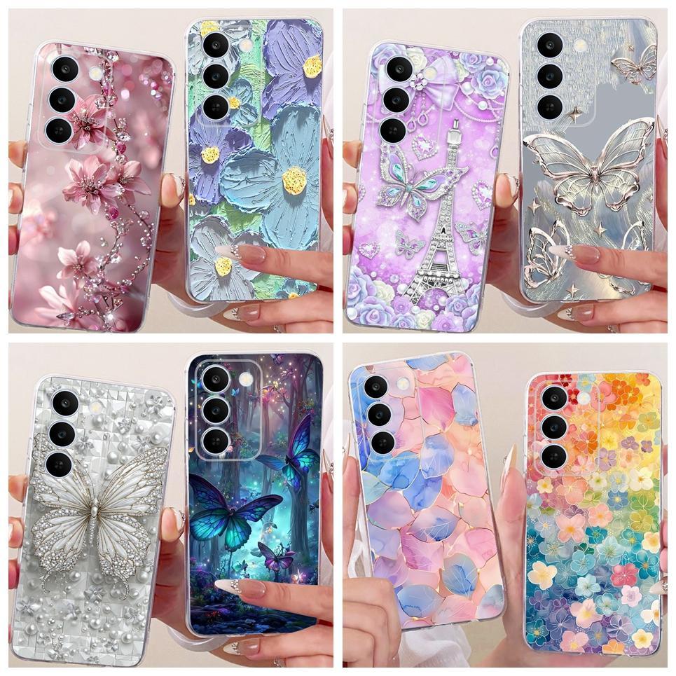 Vỏ Thời Trang Bướm Hoa Nữ Tính Cho Realme C100 C100i C83 P4 Lite 5G Vỏ Điện Thoại Mềm Mỏng Trong Suốt Silicon TPU Ốp Lưng