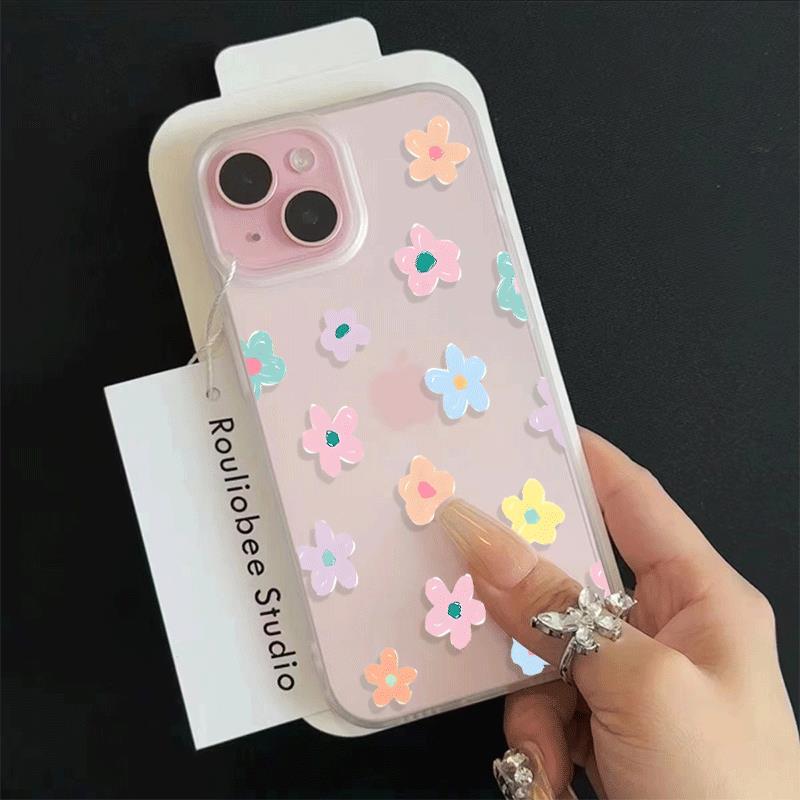 Kẹo hoa nhỏ cho trường hợp iPhone 17pro iPhone 16/15 Skin Feeling Frosting Case