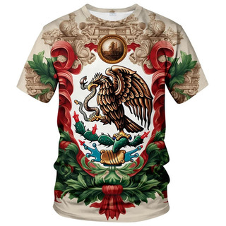 Áo thun ngắn tay nam nữ mới Áo sơ mi Aztec Mexico in kỹ thuật số 3D Áo thun ngắn tay thông thường Áo thun chất lượng cao