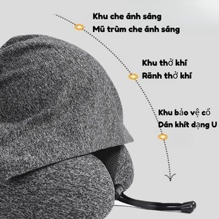 Áo Gối Cổ Hình Chữ U Mềm Mại Cotton Du Lịch Hỗ Trợ Ngủ Máy Bay Tàu Còn Lại Đệm