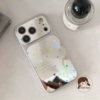 Ốp Điện Thoại Gương Bạc Ngôi Sao Màu Cho Realme 15 15T 14 14T 13 12 Pro Plus Lite GT Neo6 SE GT8 GT7 7T GT6 6T V23 V23i 5G 4G Vỏ Mềm Chống Sốc Dễ Thương