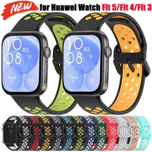 Dây đeo silicon mềm cho vòng đeo tay thoáng khí Huawei Watch Fit 5 / 4 / 3 cho phụ kiện dây đeo đồng hồ Huawei Watch Fit 5 Pro / 4 Pro