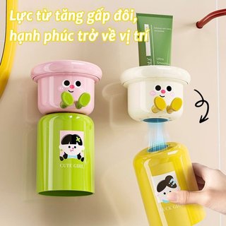 Giá đỡ bàn chải đánh răng treo tường Cốc đựng đồ phòng tắm ABS Không cần khoan Phong cách Hàn Quốc Sử dụng gia đình