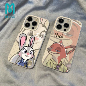Dễ Thương Zootopia Hoạt Hình Nick Judy Cặp Đôi Sang Trọng Có Thể Phân Hủy Thân Thiện Với Môi Trường Tương Thích Cho IPho