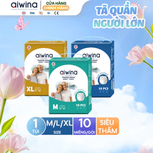 Tã quần người lớn Aiwina siêu thấm hút size M/L/XL túi 10 miếng