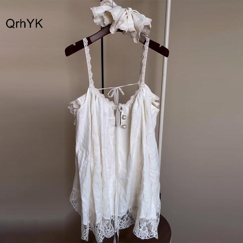 Nhà Máy Thời Trang Đi Biển Dây Đầm Babydoll Thiết Kế Du Lịch Renfortable Rời Ngắn Sling Trang Phục Nhà QrhYK
