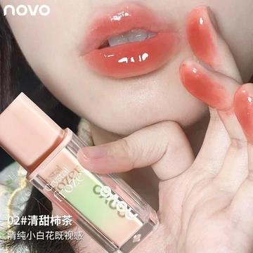 Novo Crystal Frozen Glossy Lip Gloss Mirror Water Gloss Lip Gloss Lip Gloss Phong cách học sinh Giá rẻ Làm trắng da mặt Dưỡng ẩm