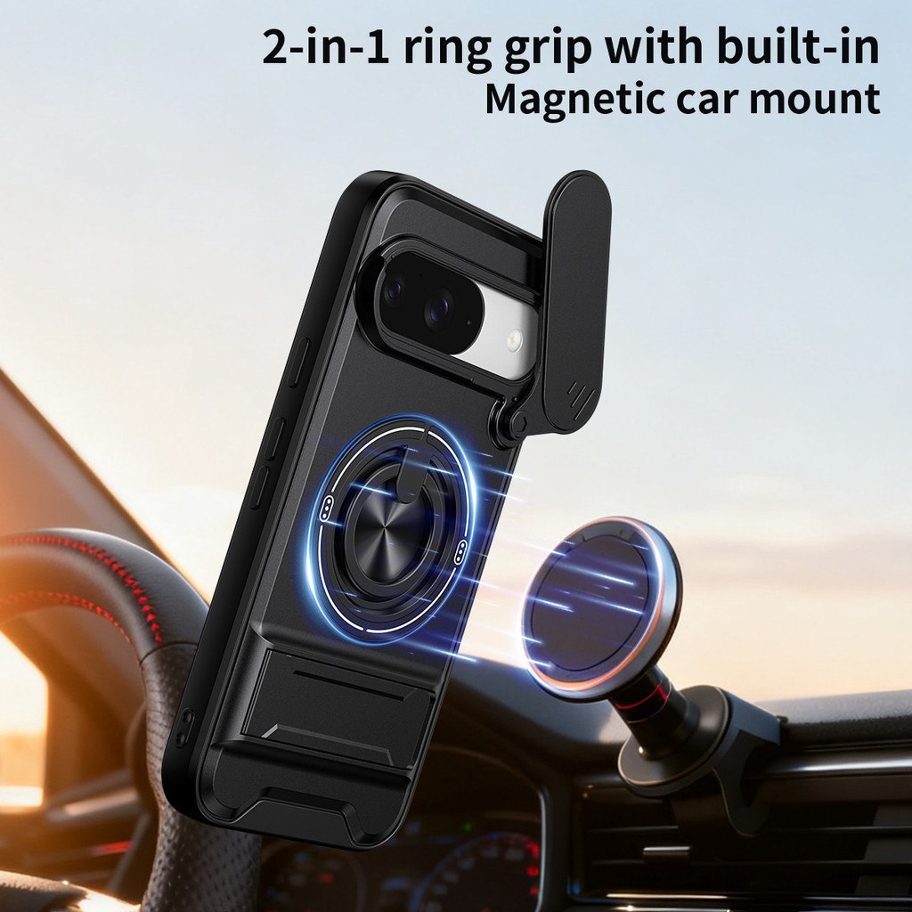 Ốp Điện Thoại Đa Năng Sang Trọng Thích Hợp Cho Google Pixel 9 10 10A Pro 5G 7 8 6 Dây 360°Giá đỡ vòng có vỏ máy ảnh Vỏ bảo vệ toàn diện chống sốc