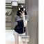 Áo thun nữ ngắn tay hai mảnh giả màu đen Mùa hè 2026 Phong cách mới fhk Chic Hàng hóa châu Âu cao cấp Áo ngắn mặc dạo phố dành cho nữ