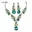 AqToCna 3 Cái / bộ Charming Pha Lê Thả Hình Bông Tai Nelace Thanh Lịch Cưới Bộ Trang Sức Hợp Thời Trang Quà Tặng Phụ Kiện Tiệc Cô Dâu AqToCna