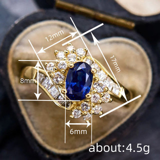 Châu Âu Mỹ ins Nhẫn Sapphire Giả Kim Cương Phong Cách Mới Nữ