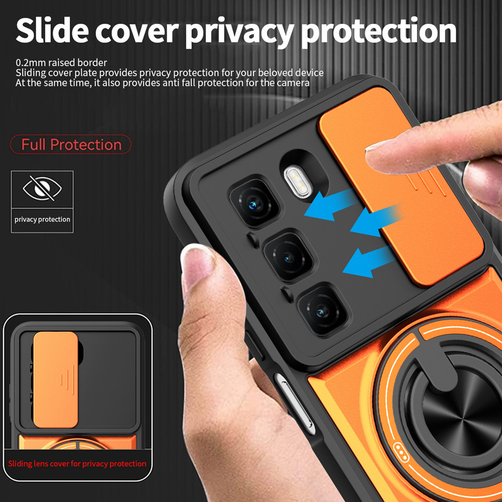 Ốp Điện Thoại Đa Năng Sang Trọng Thích Hợp Cho Infinix Hot 50 Pro + 4G 60 70 40 5G Dây 360°Giá đỡ vòng có vỏ máy ảnh Vỏ bảo vệ toàn diện chống sốc