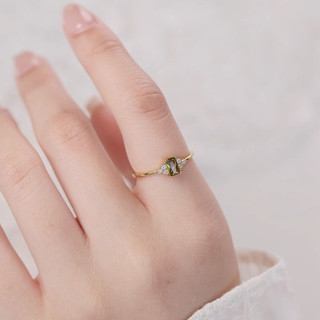 Zirconi Mặc Xanh Cao Cấp Seiko Với Nhẫn Kẻ Sọc Xếp Chồng Mở Rộng Mỹ Nữ Moss Sang Trọng Vuông Trăm Thời Trang Cực Nhiều Màu Sắc FFL9