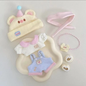 10cm Quần Áo Cho Bé Sữa Huhu Series "Gấu Kem" Búp Bê Cotton Trang Phục Yếm Phù Hợp Với