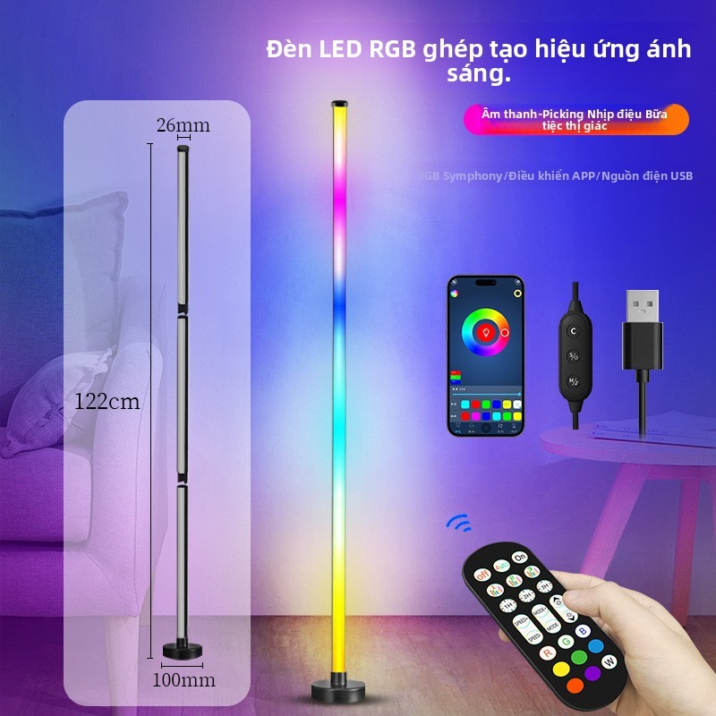 Phong Cách Mới rgb Phantom Màu Sàn Pickup Ánh Sáng Chơi Game Phòng Khách Góc Phòng Ngủ Âm Nhạc Nhịp Điệu Không Khí Nối Đèn Sàn