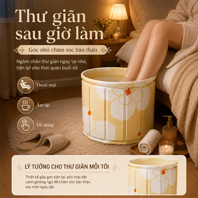 Xô Ngâm Chân Gấp Gọn Chất Lượng Cao Cách Nhiệt Chất Lượng Cao Từ 7 Lớp Vải Oxford Chống Thấm Nước Và Cách Nhiệt