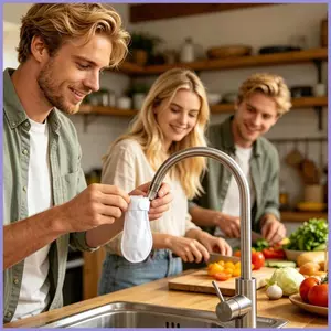 Vòi Lọc Nước Cotton Di Động Túi Thay Thế Bộ Lọc Vòi 50 Mảnh Cho Bồn Rửa Nhà Bếp Cho Quy Mô Trầm Tích mueadsyvn