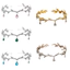 IFASIN Elf Tiara, Lá kim cương giả Vương miện cổ tích, Chủ đề cổ tích Hợp kim tóc Trang sức đám cưới