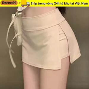 ESSENCEH Quần Váy Nữ, Gói Khe Cao Cấp Hông Váy Mini, Thời Trang Chống Nhám Màu Trơn Gợi Cảm Váy Ngắn Văn Phòng