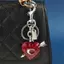 E-WOITD Túi móc khóa hình trái tim màu đỏ tinh tế Charms Móc khóa dễ thương Vòng chìa khóa ô tô dành cho nữ Cô gái Bapa Phụ kiện trang trí Quà tặng E-WOITD