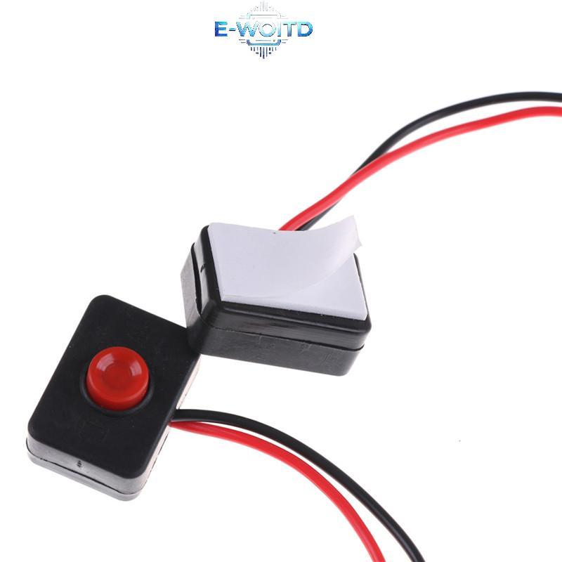E-WOITD 2 Chiếc DC 12V 2A Đế Dính Nút Nhấn Hành Động Có Dây Công Tắc Cho Ô Tô E-WOITD