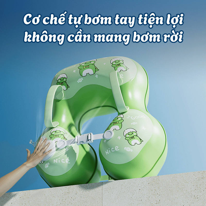 Phao Bơi Chống Lật HomeMate Cho Bé 6 Tháng – 3 Tuổi, Phao Tự Bơm Hơi Gấp Gọn Họa Tiết Dễ Thương