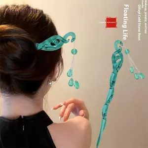 AqToCna Cổ Phong Cách Trung Hoa Kẹp Tóc sel Lắc Tấm Chảy Phụ Kiện Tóc Cho Cosplay Hanfu Truyền Thống Trang Trí Tóc AqToCna