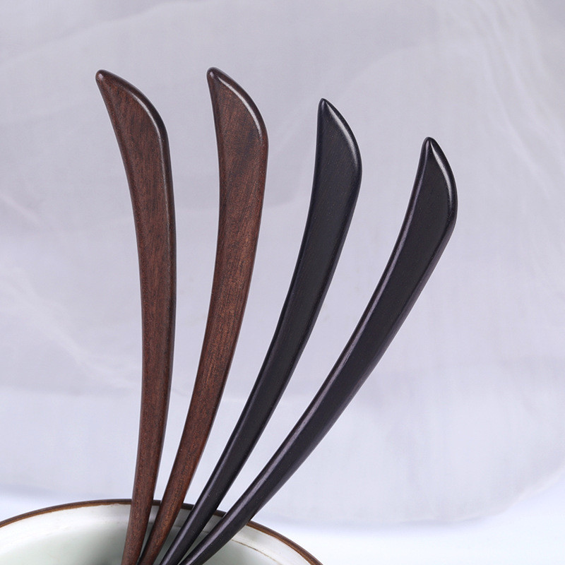 WHX Kẹp Tóc Gỗ Đàn Hương Đỏ 15cm, Cổ Lá Lớn, Phong Cách Trung Quốc, Đơn Giản, Cuộn Tóc Mun