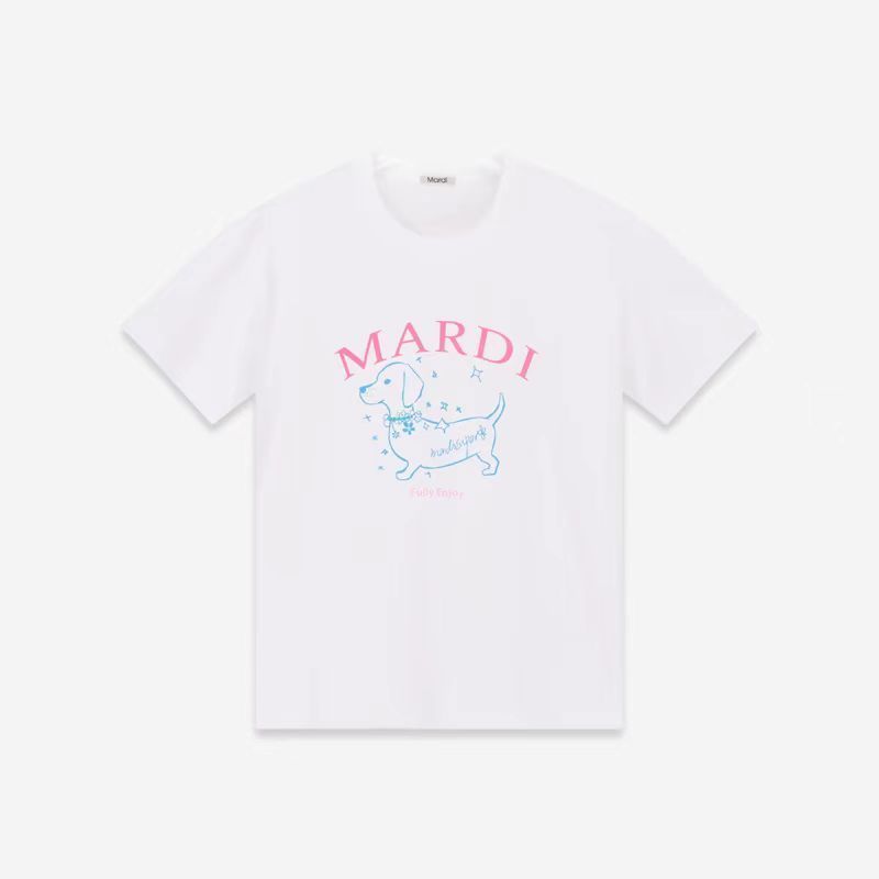 Mardi Dachshund In Hình Cotton Nguyên Chất Thường Ngày Phù Hợp Với Tay Ngắn Mùa Hè Phiên Bản Hàn Quốc Cổ Tròn T-
